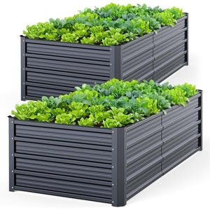Ohuhu 6x3x1.9 FT Metal Raised Garden Bed Outdoor, Reinforced Deep Root Galvanized Steel Rustproof Planter Box, 100% Non-Toxic, 256 Gal Heavy Duty Tall Raised Beds for Growing Vegetables Flowers Herbs(6 x 3 x 1.5 ft (2-pack))