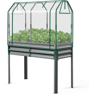 Ohuhu 6x3x1.9 FT Metal Raised Garden Bed Outdoor, Reinforced Deep Root Galvanized Steel Rustproof Planter Box, 100% Non-Toxic, 256 Gal Heavy Duty Tall Raised Beds for Growing Vegetables Flowers Herbs(48x22x59.5 inch)