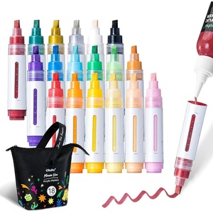 Ohuhu Acrylic Paint Markers 18 Colors Reversible Tip Jumbo Chisel & Round Acrylic Markers Excellent Coverage Paint Pens Water-Resistant Permanent for Poster Wood Glass Ceramic Rock – Mauna Kea