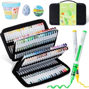 Ohuhu Acrylic Paint Markers Brush Tip Acrylic Markers High Opacity Paint Pens Water-Resistant Lightfast for Rock Painting 3D Prints Easter Egg DIY Crafts – Kahuku (48 Colors Bullet Tip)(120 Colors Brush Tip)