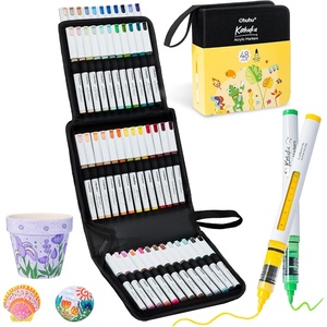 Ohuhu Acrylic Paint Markers Brush Tip Acrylic Markers High Opacity Paint Pens Water-Resistant Lightfast for Rock Painting 3D Prints Easter Egg DIY Crafts – Kahuku (48 Colors Bullet Tip)(48 Colors Bullet Tip)