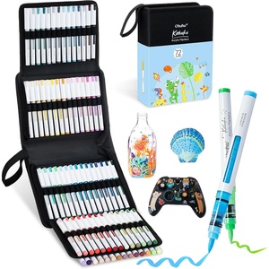 Ohuhu Acrylic Paint Markers Brush Tip Acrylic Markers High Opacity Paint Pens Water-Resistant Lightfast for Rock Painting 3D Prints Easter Egg DIY Crafts – Kahuku (48 Colors Bullet Tip)(72 Colors Brush Tip)