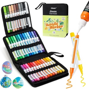 Ohuhu Acrylic Paint Markers Refillable 36 Colors Acrylic Markers High Opacity Paint Markers Waterproof Lightfast for Rock Painting Easter Eggs 3D Prints Wood Glass Ceramic Canvas – Hanauma(36)