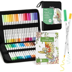 Ohuhu Adult Coloring Book 30 Patterns with 40 Colors Paper-Friendly Markers 230gsm Spiral Bound Coloring Book for Adults Relaxation Water-Based Markers for Adult Coloring Books No Bleeding – Pupe B