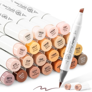 Ohuhu Alcohol Markers: Soft Chisel Red Dot Design Award Winner 24 Skin-color Brush & Soft Chisel Dual Tips Drawing Markers for Artists Beginners Adults Coloring Illustration Sketching – Honolulu S(Chisel & Brush)
