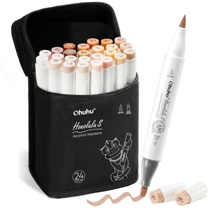 Ohuhu Alcohol Markers: Soft Chisel Red Dot Design Award Winner 24 Skin-color Brush & Soft Chisel Dual Tips Drawing Markers for Artists Beginners Adults Coloring Illustration Sketching – Honolulu S(Brush& Soft Chisel)