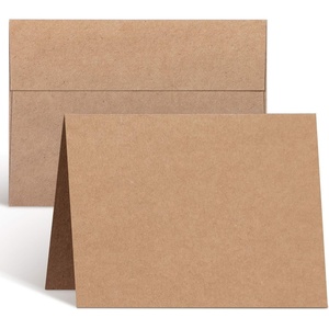 Ohuhu Blank White Cards and Envelopes 100 Pack – 4″ x 6″ Heavyweight Folded Cards and A4 Envelopes for DIY Greeting Cards Wedding Birthday Invitations Baby Shower Thank You Cards and All Occasions(Brown Kraft)