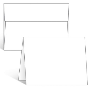 Ohuhu Blank White Cards and Envelopes 50 Pack – 4.25″ x 5.5″ Heavyweight Folded Cardstock and A2 Envelopes for DIY Greeting Cards Wedding Birthday Invitations Baby Shower Thank You Cards and More(A7 (5×7))