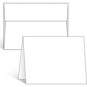Ohuhu Blank White Cards and Envelopes 50 Pack – 4.25″ x 5.5″ Heavyweight Folded Cardstock and A2 Envelopes for DIY Greeting Cards Wedding Birthday Invitations Baby Shower Thank You Cards and More(A2 (4.25×5.5 ))
