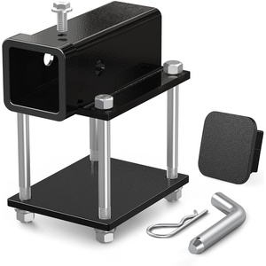 Ohuhu Bolt-on RV Bumper Hitch Receiver Adapter Fits 4-4.5″ Beam, 2″ Receiver 200Lbs Tongue Weight Capacity, Travel Trailer Rear Bumper with Hitch Pin & Hitch Cover, Fit for Camper Bike Racks Cargo Car(Fit 4″ to 4.5″ Bumper Beam)