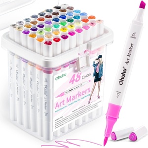 Ohuhu Brush Markers Alcohol Based: Double Tipped Art Sketch Drawing Marker for Artists Adults Beginners Coloring Landscape Architectural Design – Brush& Chisel – 48-color w/Marker Storage Case(Illustration Tones)