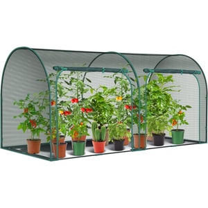 Ohuhu Crop Cages for Garden Plant:6.6×3.9×5.3 Ft Plant Protection Tent with Zippered Door, Raised Bed Cover, Garden Bed Cover with Frame, Wind-Resistant Plant Cages for Outdoor Plants(8′ x 4′ x 4′)
