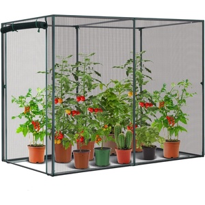 Ohuhu Crop Cages for Garden Plant:6.6×3.9×5.3 Ft Plant Protection Tent with Zippered Door, Raised Bed Cover, Garden Bed Cover with Frame, Wind-Resistant Plant Cages for Outdoor Plants(6.6′ x 3.9′ x 5.3′)
