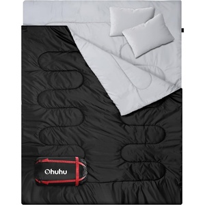 Ohuhu Double Sleeping Bag: Queen Size 2 Person 3 Season for Warm & Cold Weather Camping Sleeping Bag with 2 Pillows, Large Size 87” x 60” Waterproof Lightweight