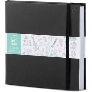 Ohuhu Double-Sided Marker Pad Art Sketchbook Bleedproof – 6.3″x6.3″ Small Square Paper Size – 90 LB/150 GSM Smooth Drawing Paper – 60 Sheets/120 Pages – Hardcover Sketching Book for Alcohol Markers(8.3″ x 8.3″)