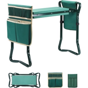 Ohuhu Garden Kneeler and Seat Heavy Duty, Upgraded Gardening Stool with Thicker Wider EVA Foam Kneeling Pad Foldable Garden Bench with 2 Large Tools Pouches, Gardening Gifts for Women Mom Men Seniors(Green)