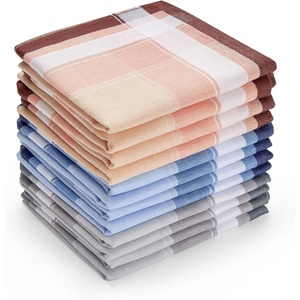 Ohuhu Handkerchiefs for Men, 12PCS 100% Cotton Classic Pocket Squares Set, Gift(Blue&grey&brown)