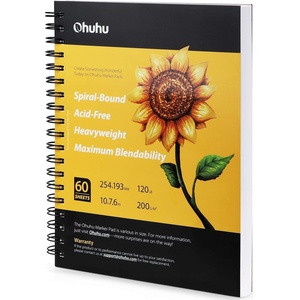 Ohuhu Marker Pads Art Sketchbook, 7″x10″ Large Paper Size, 120 LB/200 GSM Heavy Smooth Drawing Papers, 60 Sheets/120 Pages, Spiral-Bound Sketch Book for Alcohol Markers Christmas Gift(7″ x 10″)