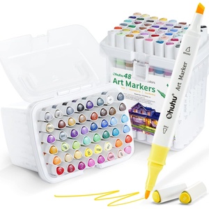 Ohuhu Markers, 48-color Art Marker Set for Architectural Design – Landscape Double Tipped Alcohol Markers – Chisel & Fine Alcohol-based Drawing Marker for Artists Students’ Art Class Adults Coloring(Landscape & Illustration)