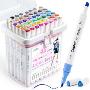 Ohuhu Markers, 48-color Art Marker Set for Architectural Design – Landscape Double Tipped Alcohol Markers – Chisel & Fine Alcohol-based Drawing Marker for Artists Students’ Art Class Adults Coloring(Illustration Tones)