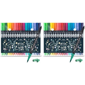 Ohuhu Markers for Adult Coloring Books No Bleeding 36 Colors Coloring Markers Water-based Dual Tips Fineliner & Brush Drawing Pens Art Pens for Kids Adults Sketch Journal – Maui – Black(1 Count (Pack of 72))