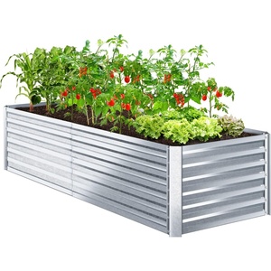 Ohuhu Metal Raised Garden Beds: 8x3x1.9 FT Heightened Raised Box for Vegetables Extra-Large Reinforced Galvanized Steel Raised Boxes, Heavy Duty Planter Box Bed for Growing Flowers Herbs Succulents