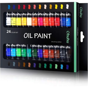 Ohuhu Oil Paint Set, 36 Oil-Based Colors, 12ml/0.42oz x 36 Tubes Non-Toxic Oil Painting Set Supplies for Canvas Painting Artist Kids Beginner Adult Classroom Student Art Supplies Gift DIY(24 Colors)