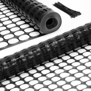 Ohuhu Plastic Garden Fence Safety Fence, 4’x100’/10.7LB Reusable Netting Plastic Mesh Fence Roll, Temporary Fencing for Animal Barrier Construction Snow Fence Poultry Rabbits Chicken Dogs Deer(Black)