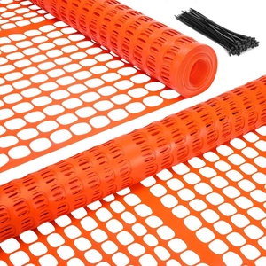 Ohuhu Plastic Garden Fence Safety Fence, 4’x100’/10.7LB Reusable Netting Plastic Mesh Fence Roll, Temporary Fencing for Animal Barrier Construction Snow Fence Poultry Rabbits Chicken Dogs Deer(Orange)