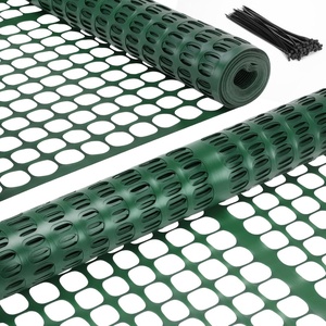 Ohuhu Plastic Garden Fence Safety Fence, 4’x50’/7.5 LB Reusable Netting Plastic Mesh Fence Roll, Temporary Fencing for Animal Barrier Construction Snow Fence Poultry Rabbits Chicken Dogs Deer