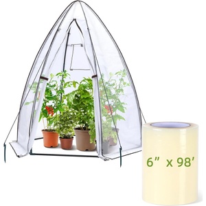 Ohuhu Portable Hexagonal Greenhouse with 6″ x 98′ Repair Tape, White PE Plastic Walk in Green House with Reinforced Clear Plastic Film Tape