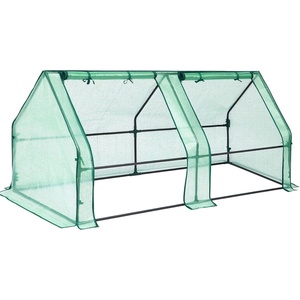 Ohuhu Portable Mini Greenhouse, 71″x36″x36″ Greenhouses for Outdoors with Dual Large Zipper Doors & Ground Stakes, Waterproof & UV Protected Plastic Green House for Outside Garden Patio Backyard(Green)