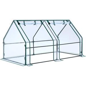 Ohuhu Portable Mini Greenhouse, 71″x36″x36″ Greenhouses for Outdoors with Dual Large Zipper Doors & Ground Stakes, Waterproof & UV Protected Plastic Green House for Outside Garden Patio Backyard(Clear)
