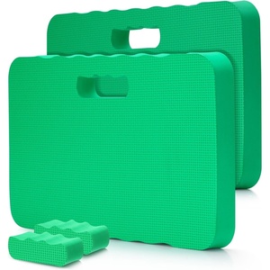 Ohuhu Premium Thick Kneeling Pad, 2-Pack Large Comfortable Gardening Knee Mat with 2 Different Surfaces, Extra Thick Knee Cushion Kneeler for Gardening, Work, Baby Bath, Exercise(Green)