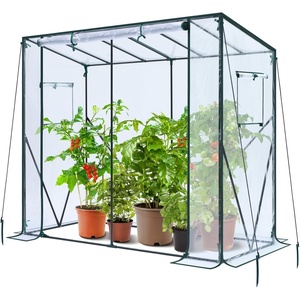 Ohuhu Tomato Greenhouse for Outdoors: Portable Lean to Green House Heavy Duty with Roll-Up Zippered Door, Tall Plastic Greenhouses for Outside Plants Growing Shed Tent for Backyard Transparent