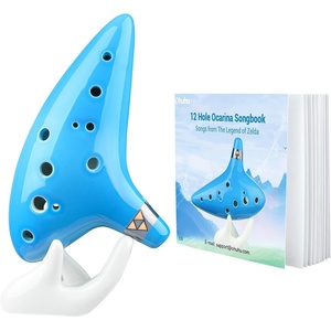 Ohuhu Zelda Ocarina with Song Book (Songs From the Legend of Zelda), 12 Hole Alto C Zelda Ocarinas Play by Link Triforce Gift for Zelda Fans with Display Stand Protective Bag (Green)(Light Blue)