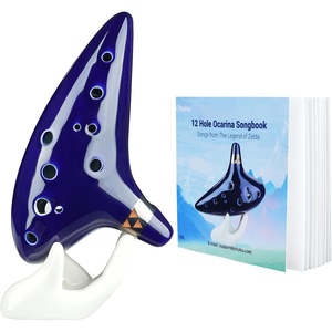 Ohuhu Zelda Ocarina with Song Book (Songs From the Legend of Zelda), 12 Hole Alto C Zelda Ocarinas Play by Link Triforce Gift for Zelda Fans with Display Stand Protective Bag (Green)(Blue)