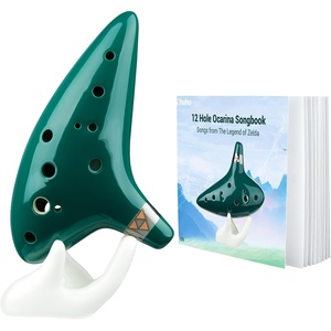Ohuhu Zelda Ocarina with Song Book (Songs From the Legend of Zelda), 12 Hole Alto C Zelda Ocarinas Play by Link Triforce Gift for Zelda Fans with Display Stand Protective Bag (Green)(Green)
