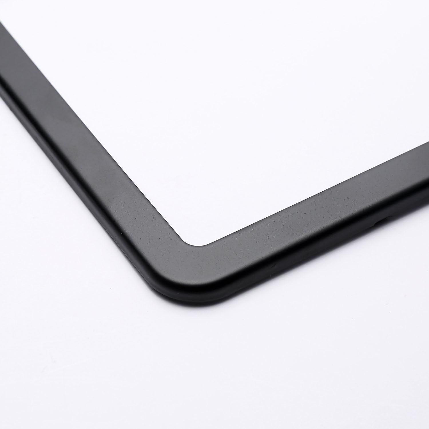 image:imageBlack License Plate Frames Ohuhu 2 PCS Matte Aluminum Car License Plate Holder Slim Design with Bolts Washer Caps 2 Holes Licenses Plate Metal Covers Automotive Exterior Accessories for US Vehicles