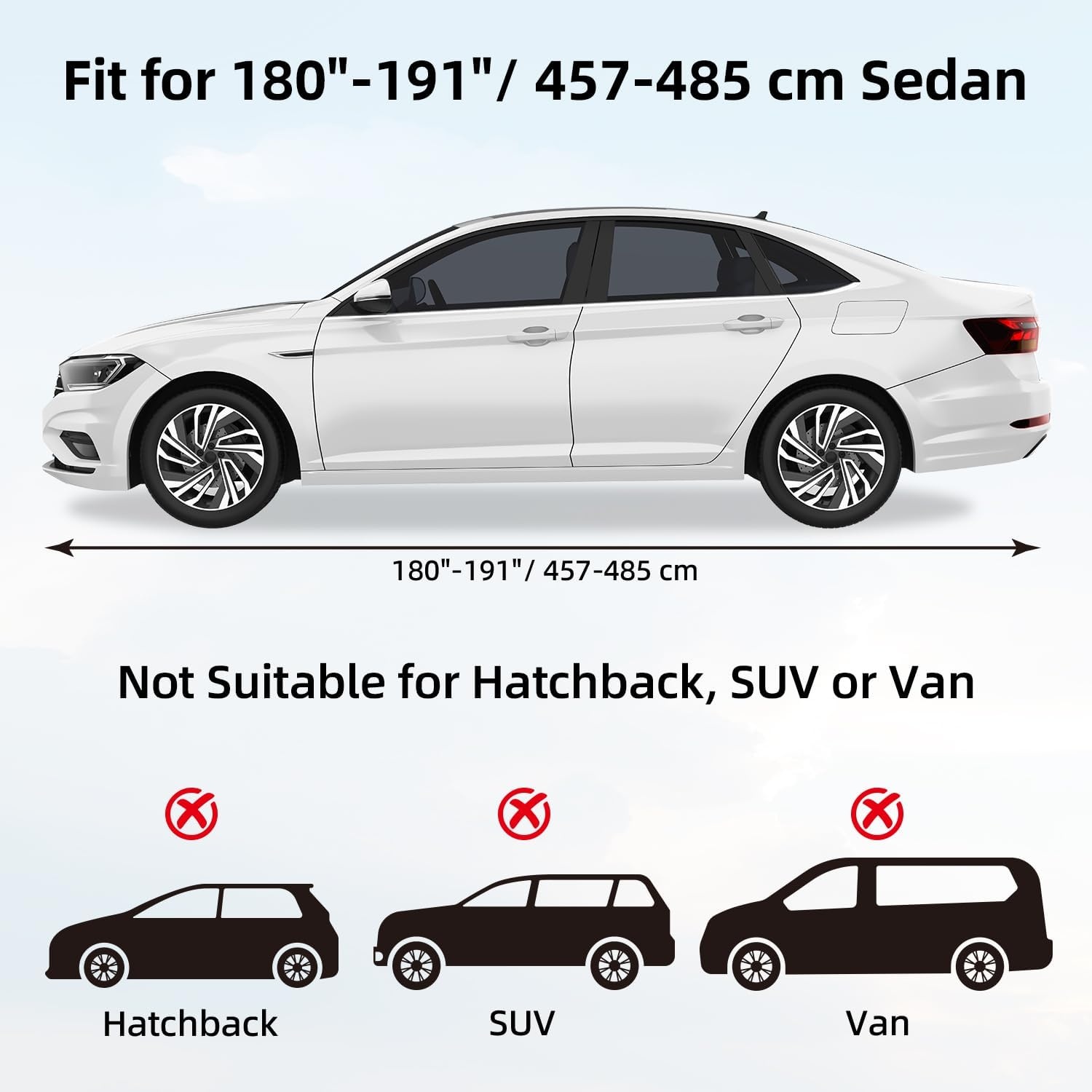 image:imageCar Cover for Sedan L 180191 Ohuhu Universal Sedan Car Covers Outdoor UV Protection Auto Cover Windproof Dustproof Scratch Resistant