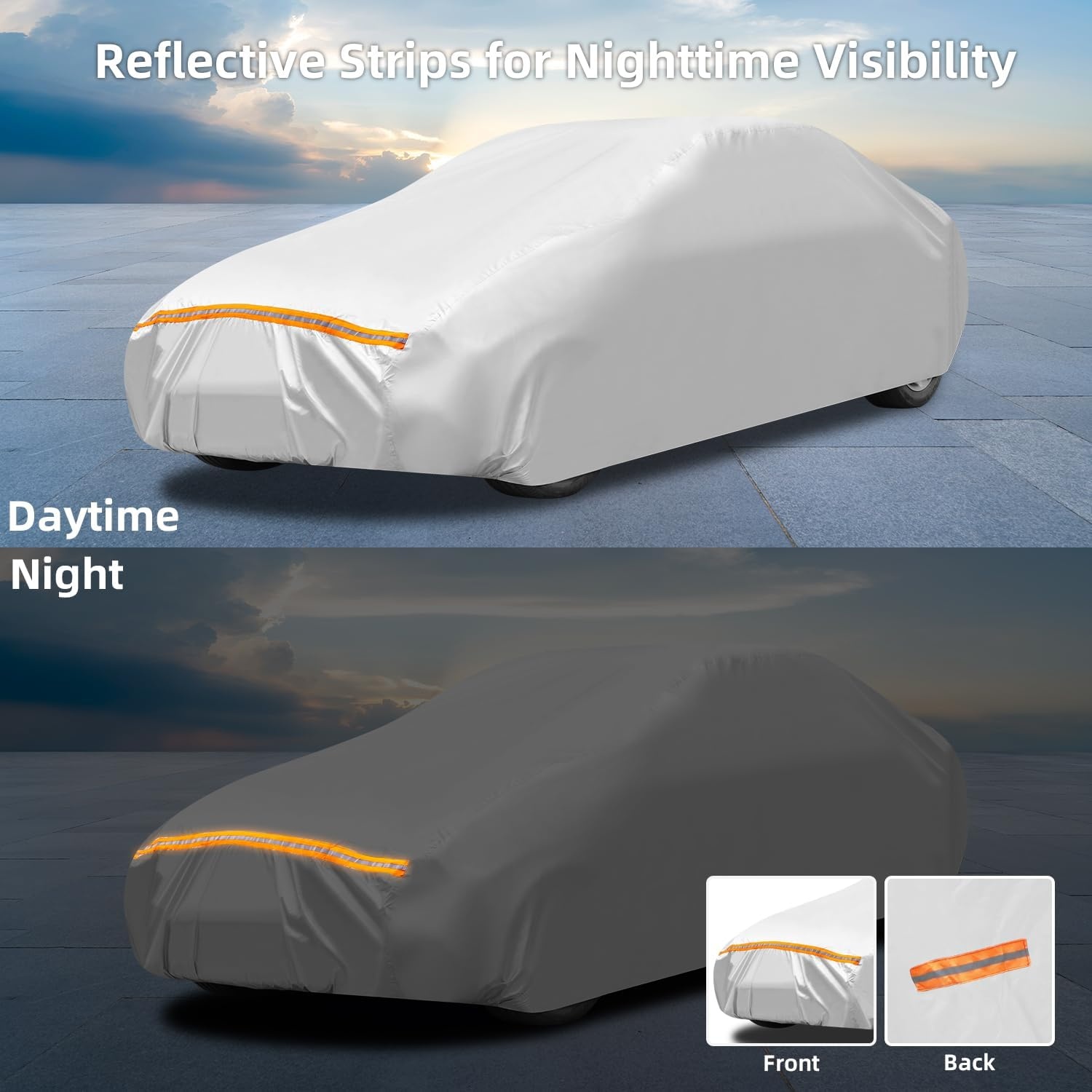 image:imageCar Cover for Sedan L 180191 Ohuhu Universal Sedan Car Covers Outdoor UV Protection Auto Cover Windproof Dustproof Scratch Resistant