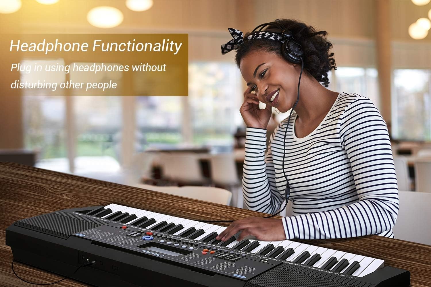 image:imageElectric Keyboard Piano 61 Keys Ohuhu Musical Piano Keyboard with Headphone Jack USB Port amp Teaching Modes for Beginners