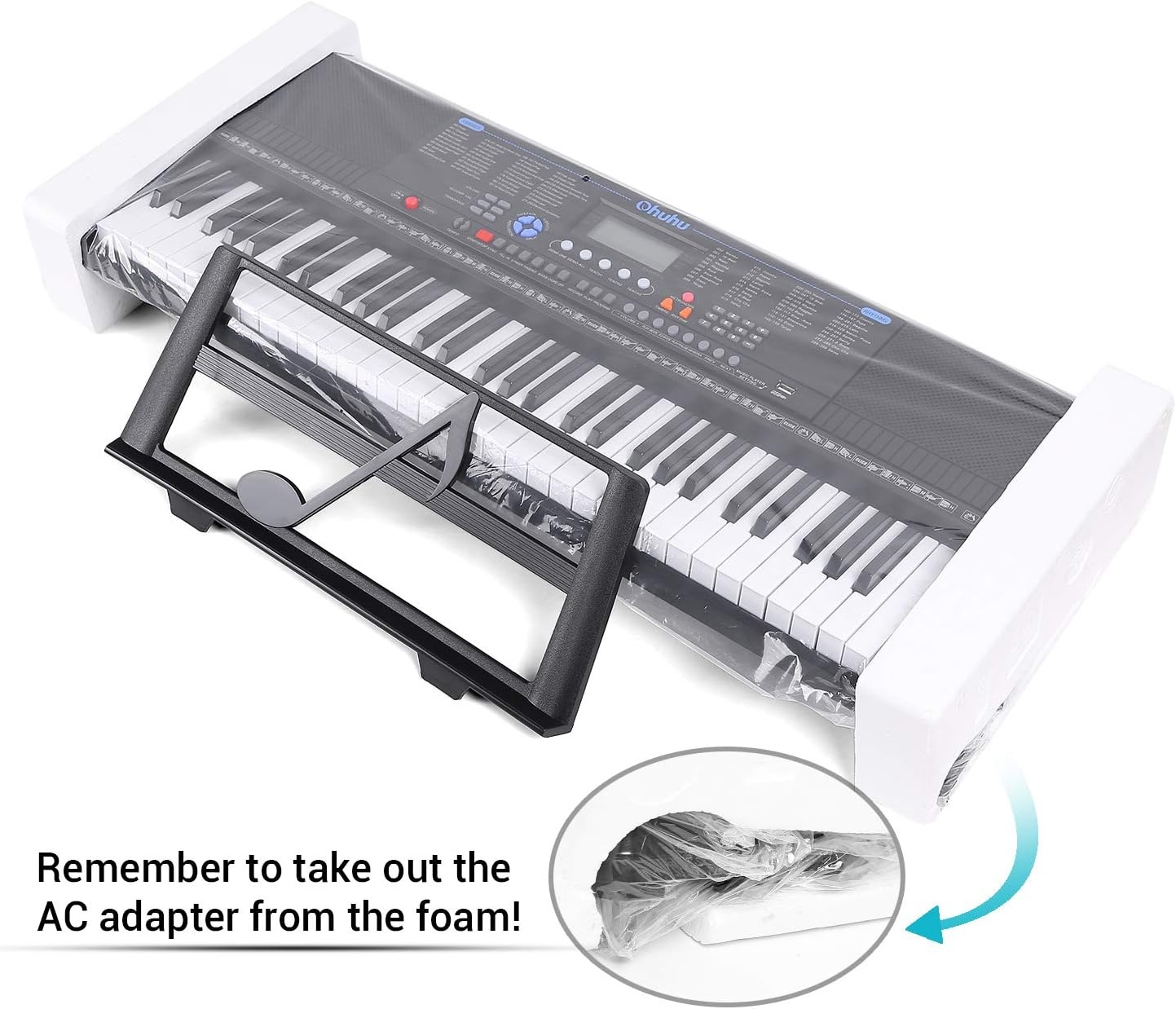 image:imageElectric Keyboard Piano 61 Keys Ohuhu Musical Piano Keyboard with Headphone Jack USB Port amp Teaching Modes for Beginners