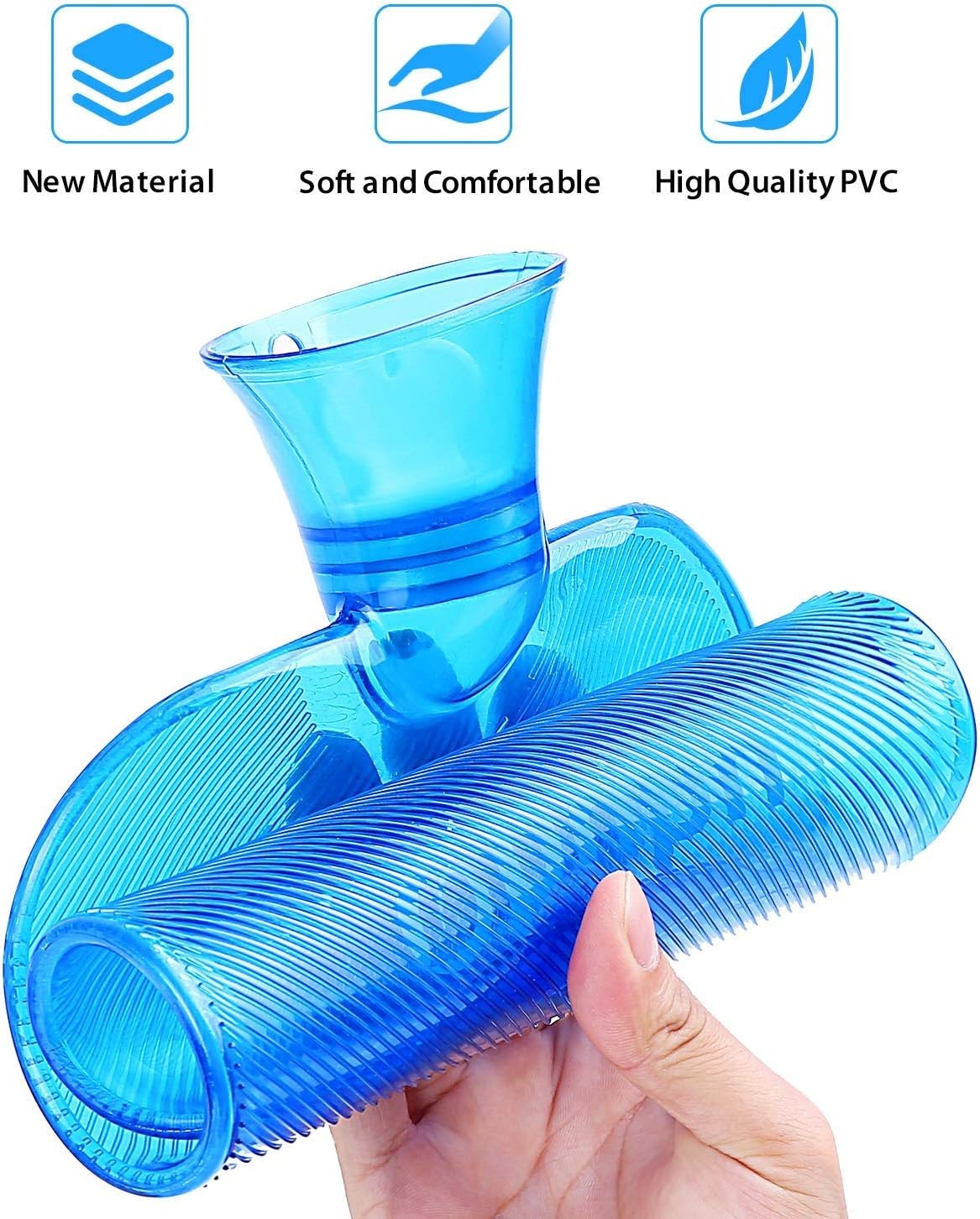 image:imageHot Water Bottle Ohuhu 2L Classic Premium Transparent Hot or Cold Water Bag for Pain Relief Hot Pack Therapy 2000ml 68oz Blue Home and Outdoor