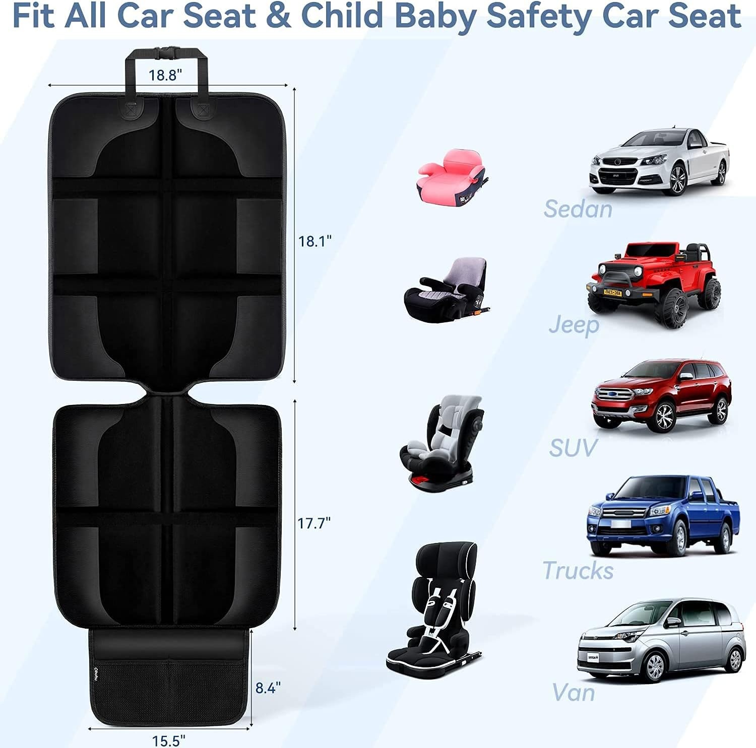 image:imageOhuhu 1Pack Baby Child Car Auto Carseat Seat Protector Cover Dog Mat Vehicle Cover With Organizer