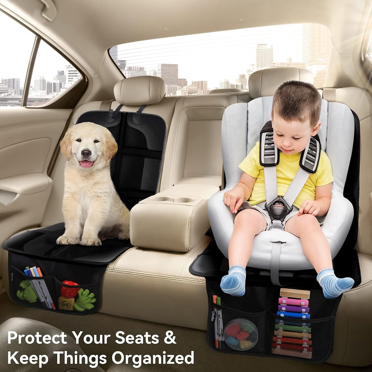image:imageOhuhu 1Pack Baby Child Car Auto Carseat Seat Protector Cover Dog Mat Vehicle Cover With Organizer