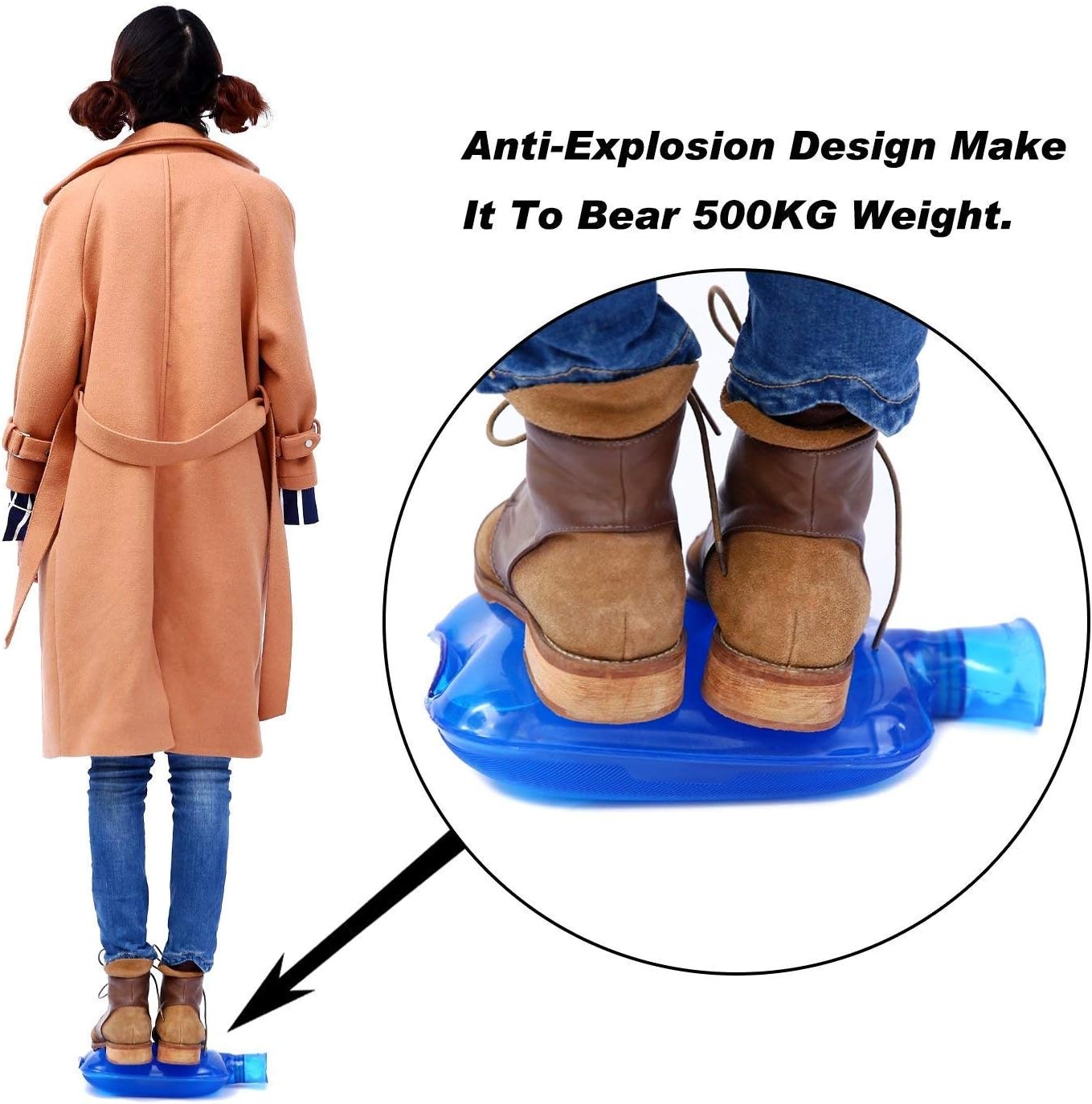 image:imageOhuhu 2L Hot Water Bottle for Pain Relief Hot Therapy Classic Transparent Blue Hot Water Bottles