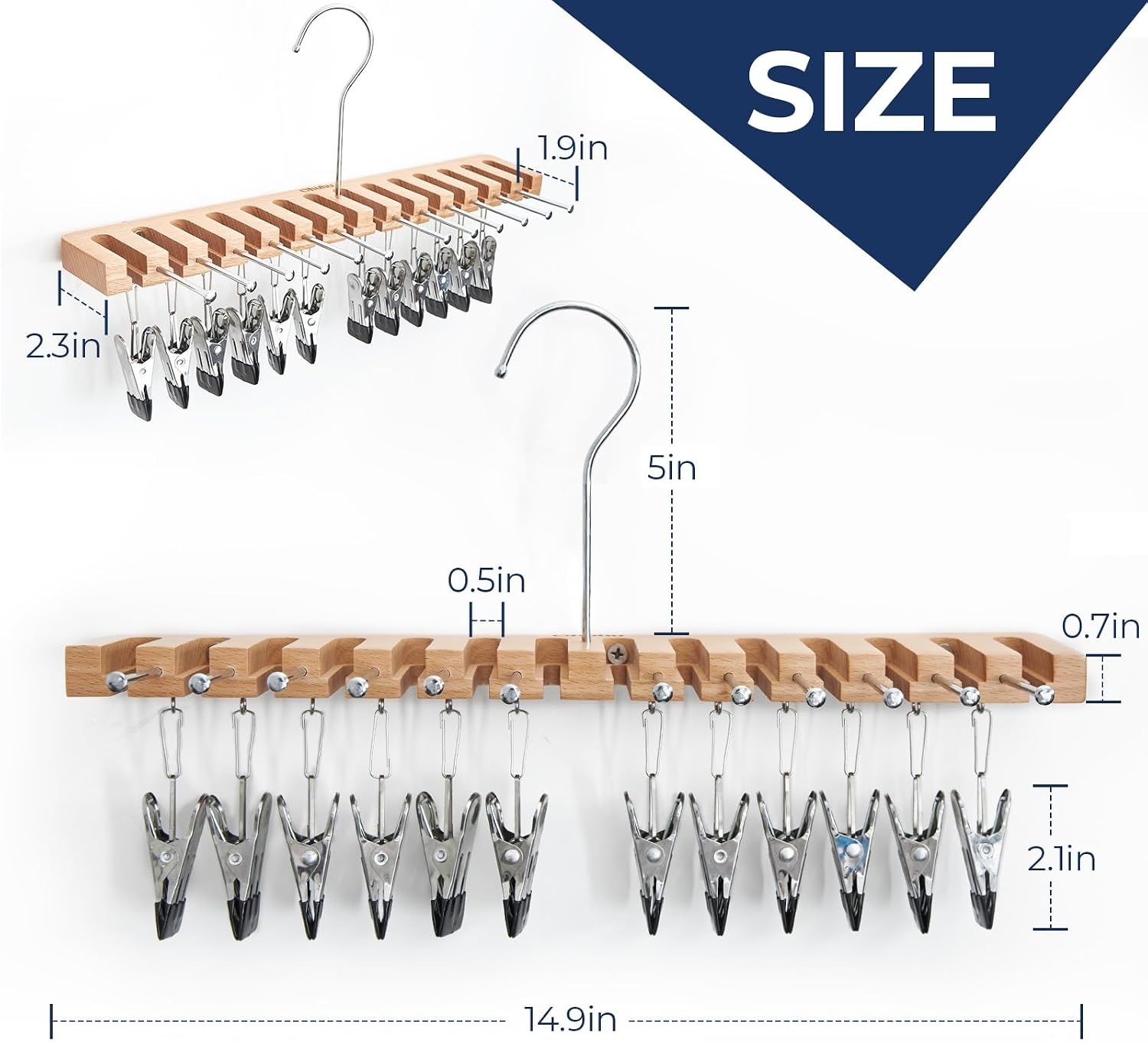 image:imageOhuhu 3 in 1 Belt Hanger Tie Rack Hat Organize for Closet Storage with 14 Belt Slots 12 Tie Hangers 12 Hat Clips Wall Mount Belt Display Space Saver for Men Women Belt Tie Hat Accessories
