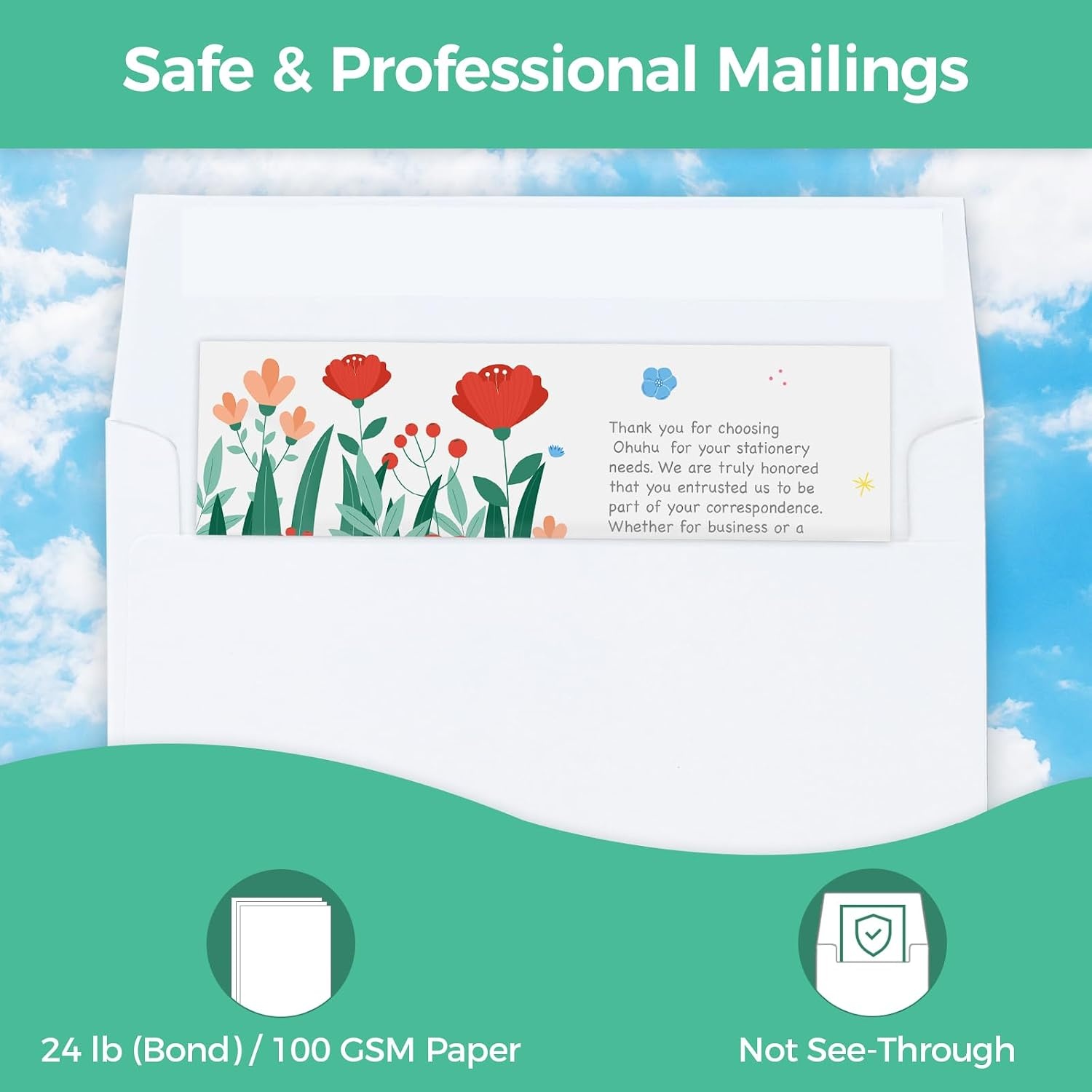 image:imageOhuhu A2 Printable White Envelopes 500 Pack Bulk A2 438 x 534 SelfSeal Envelopes for 425x55 Cards RSVP Christmas Cards Wedding Invitations Photo Baby ShowerA7