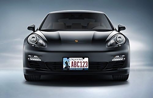 image:imageOhuhu Black License Plate Frames 4 Hole Matte Aluminum 2 PCS Slim License Plate Frame with Screws Caps Black